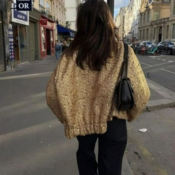 ZARA SEQUIN JACKET ZW COLLECTION - Picture 4 of 6